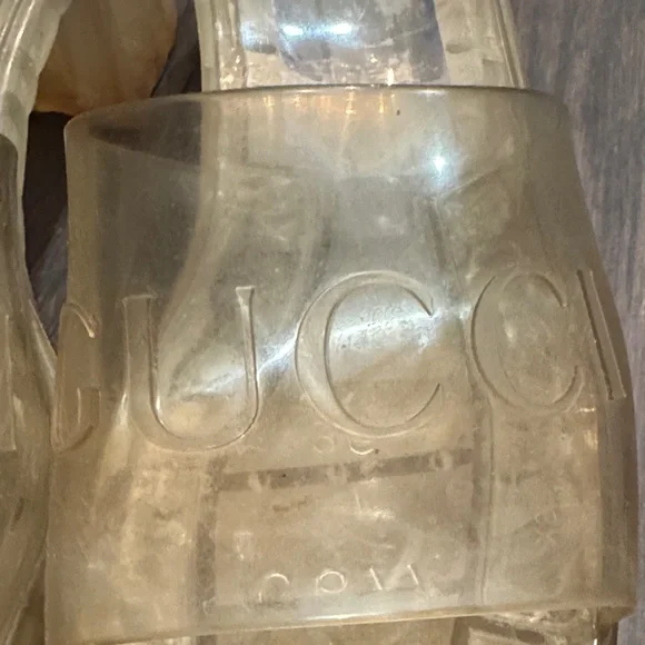 Gucci Women's Transparent Gold Mules - Picture 4 of 6